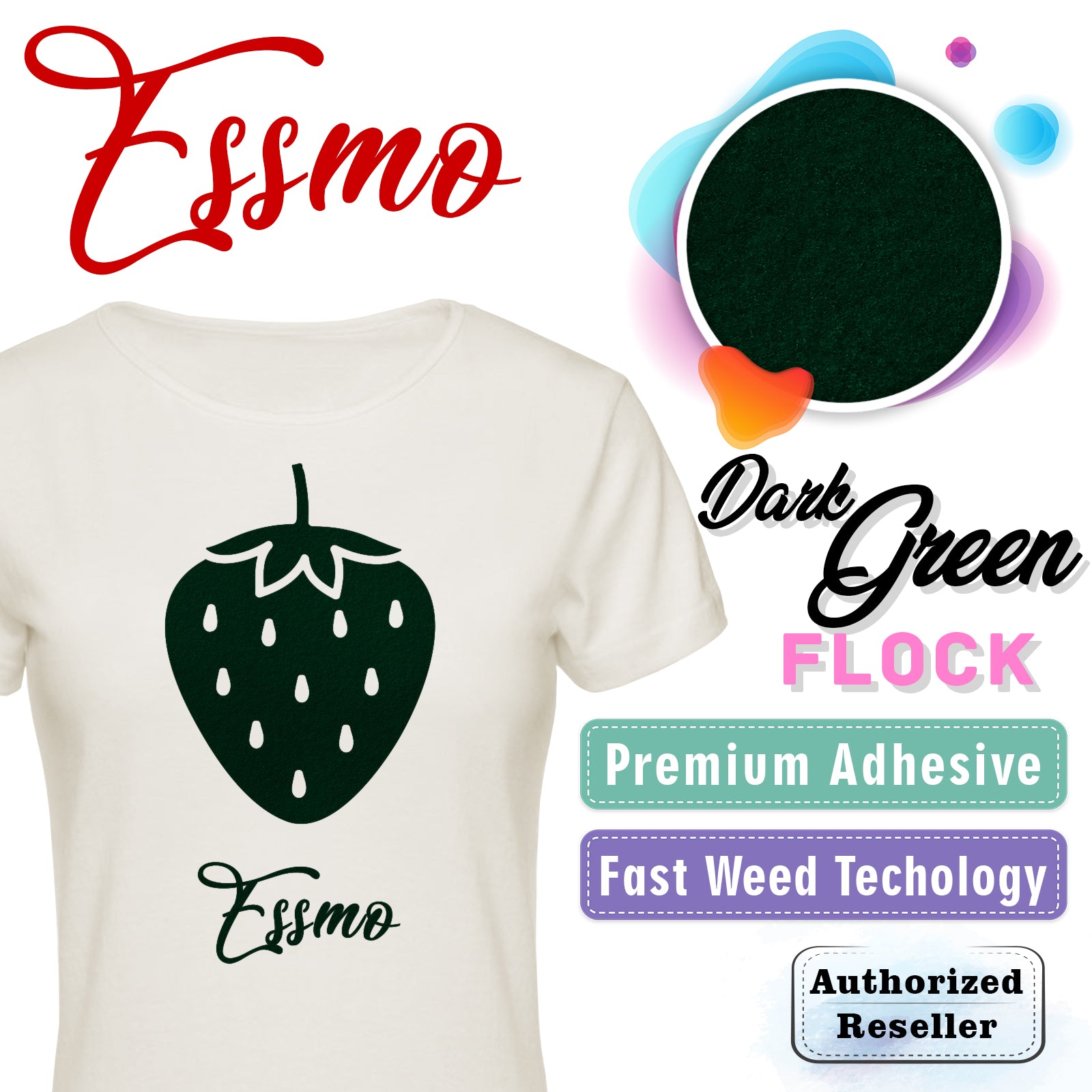 ESSMO™ Dark Green Flock Heat Transfer Vinyl HTV DF10