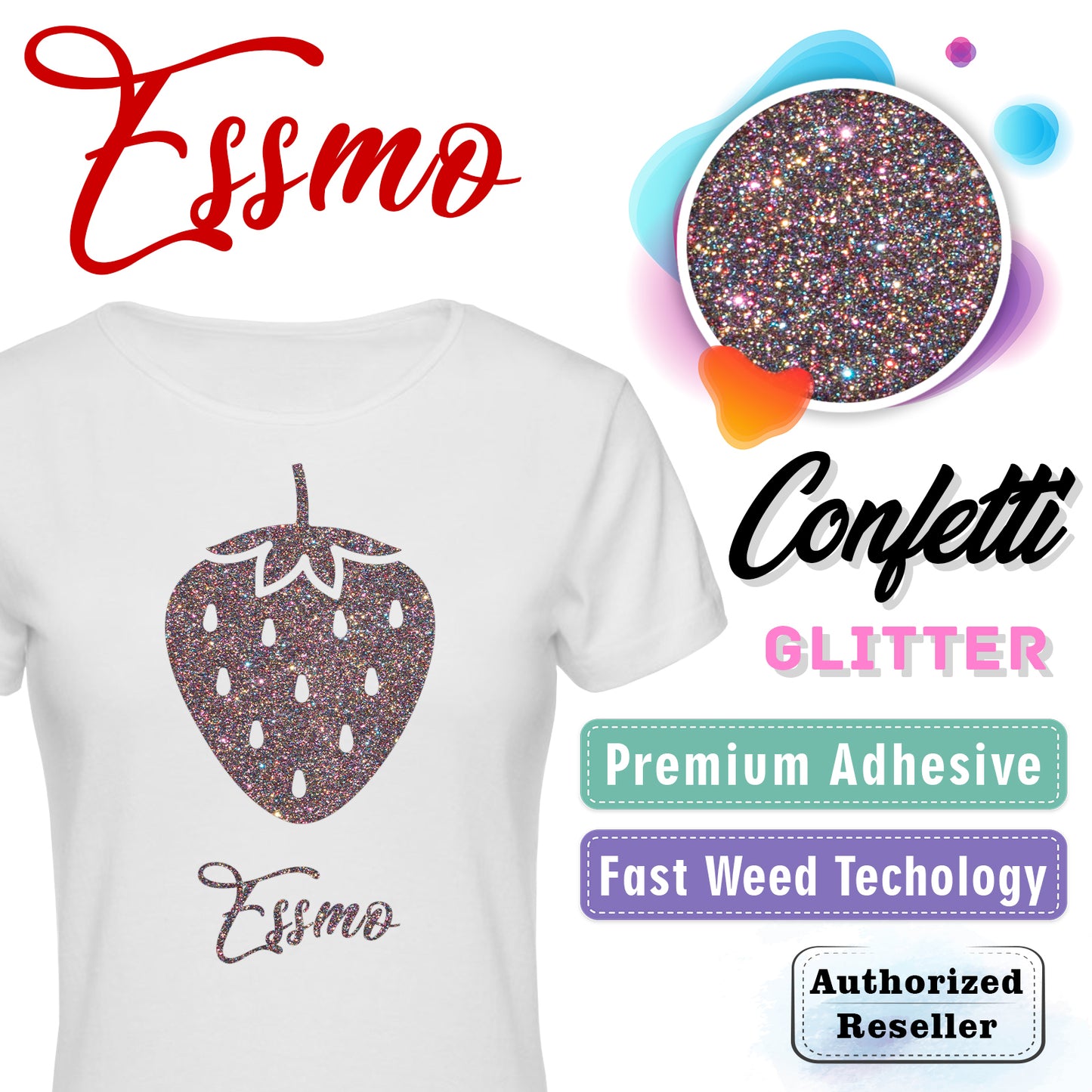 ESSMO™ Confetti Glitter Sparkle Heat Transfer Vinyl HTV DG05