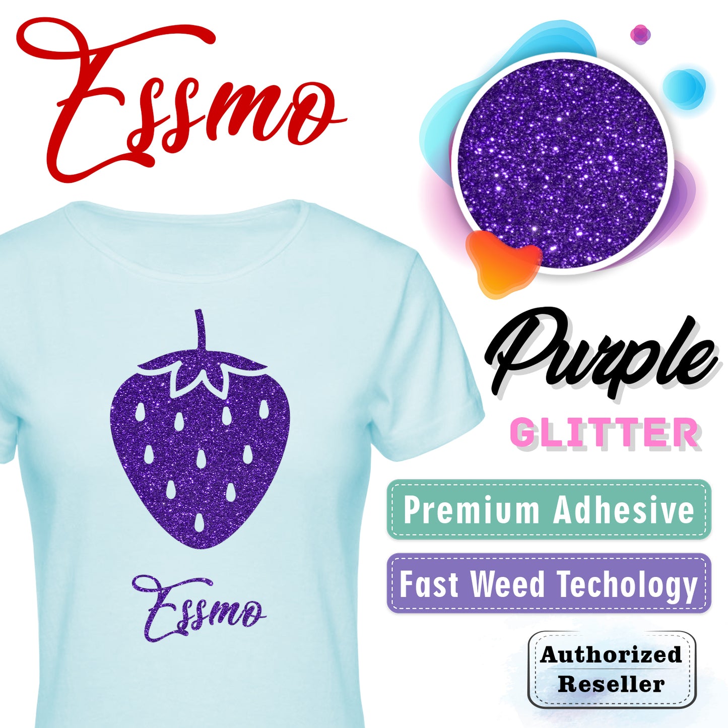 ESSMO™ Purple Glitter Sparkle Heat Transfer Vinyl HTV DG12