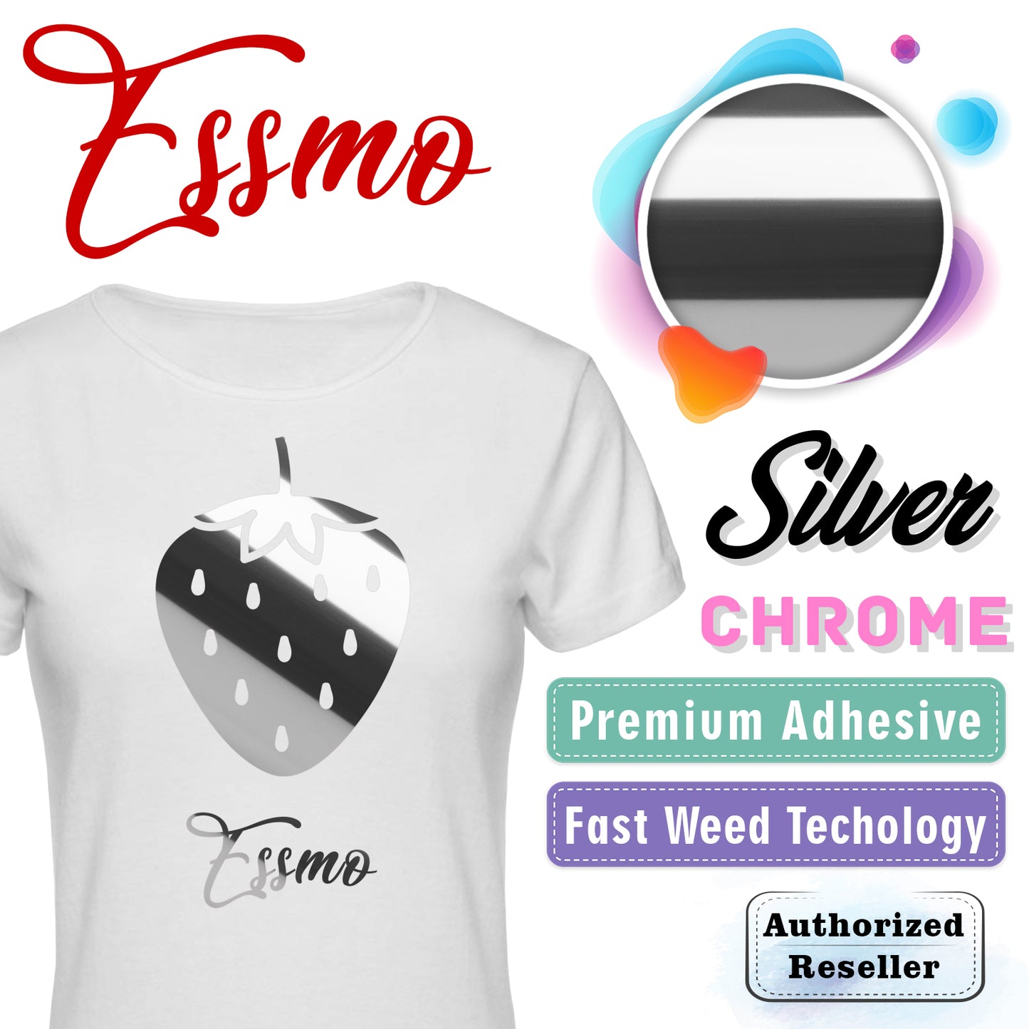 ESSMO™ Silver Chrome Heat Transfer Vinyl HTV DS02