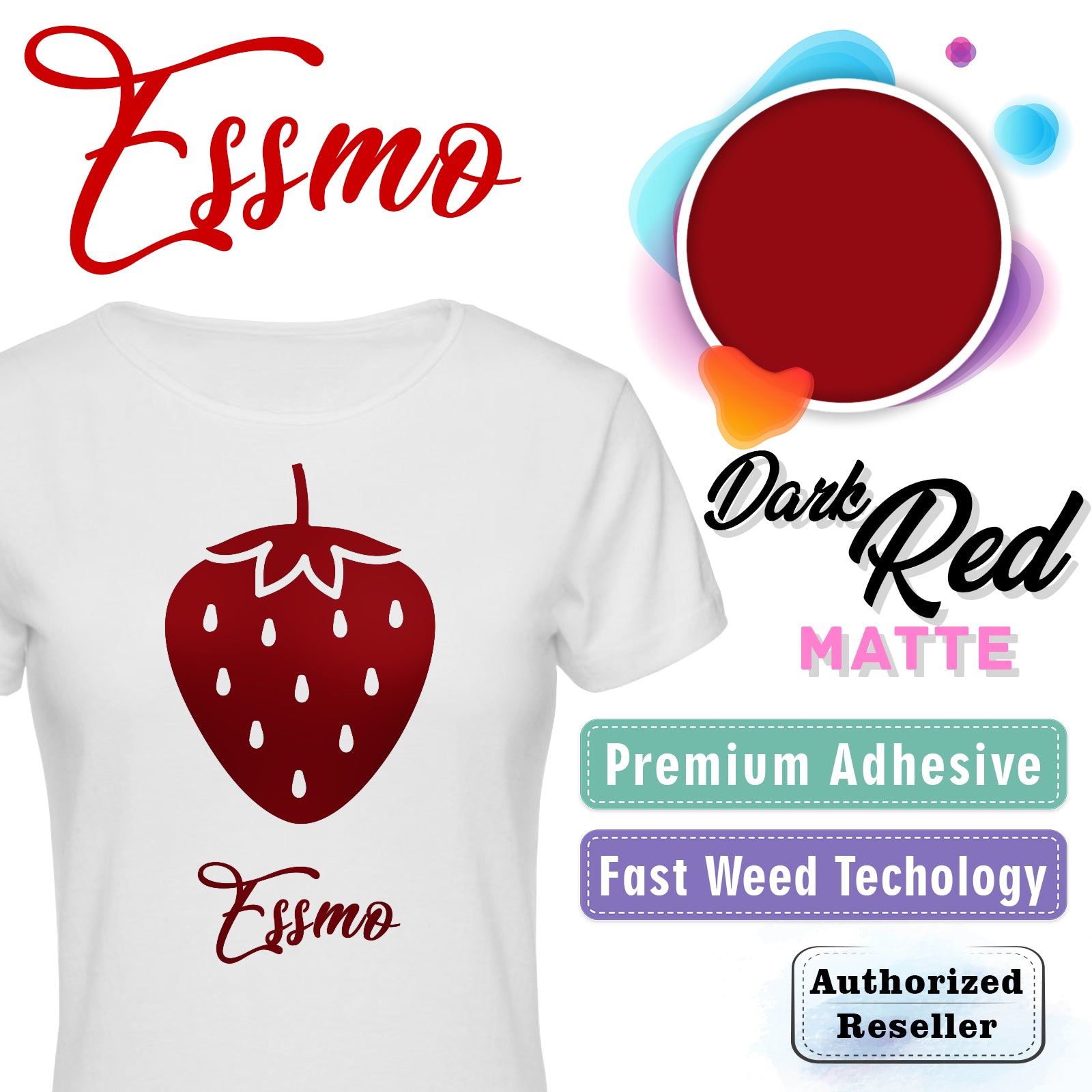 ESSMO™ Dark Red Matte Solid Heat Transfer Vinyl HTV DP06