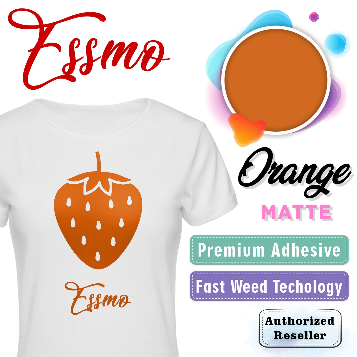 ESSMO™ Orange Matte Solid Heat Transfer Vinyl HTV DP15