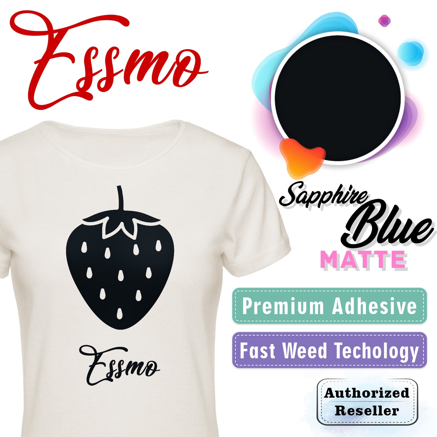 ESSMO™ Sapphire Blue Matte Solid Heat Transfer Vinyl HTV DP25
