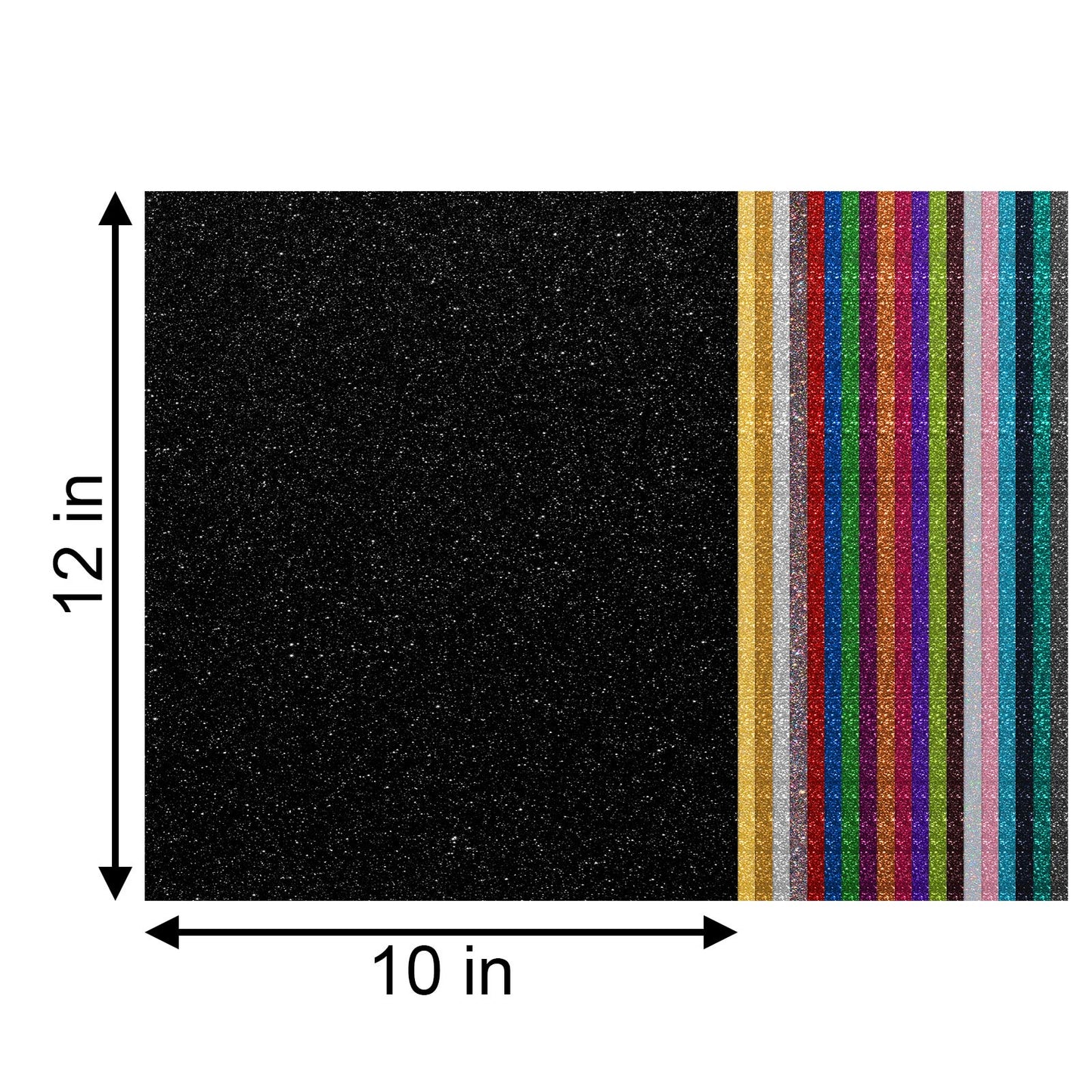 20pcs 20 Colors Glitter Heat Transfer Vinyl 12"x10" HTV Bundle