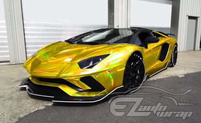 Holographic Yellow Vinyl Wrap
