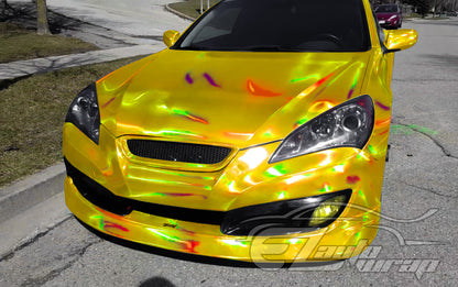 Holographic Yellow Vinyl Wrap