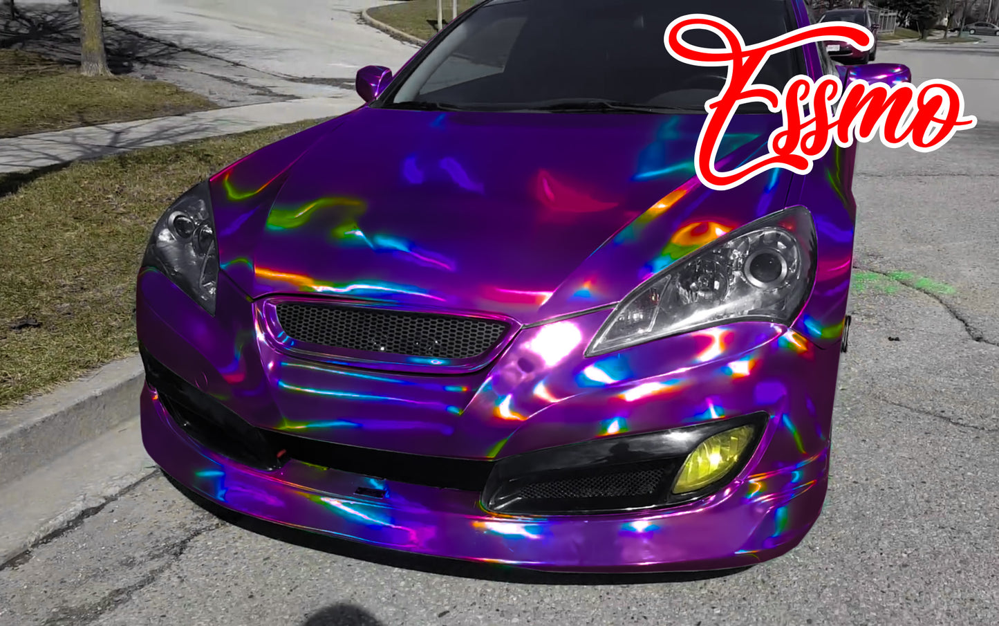 PET Holographic Purple Vinyl Wrap