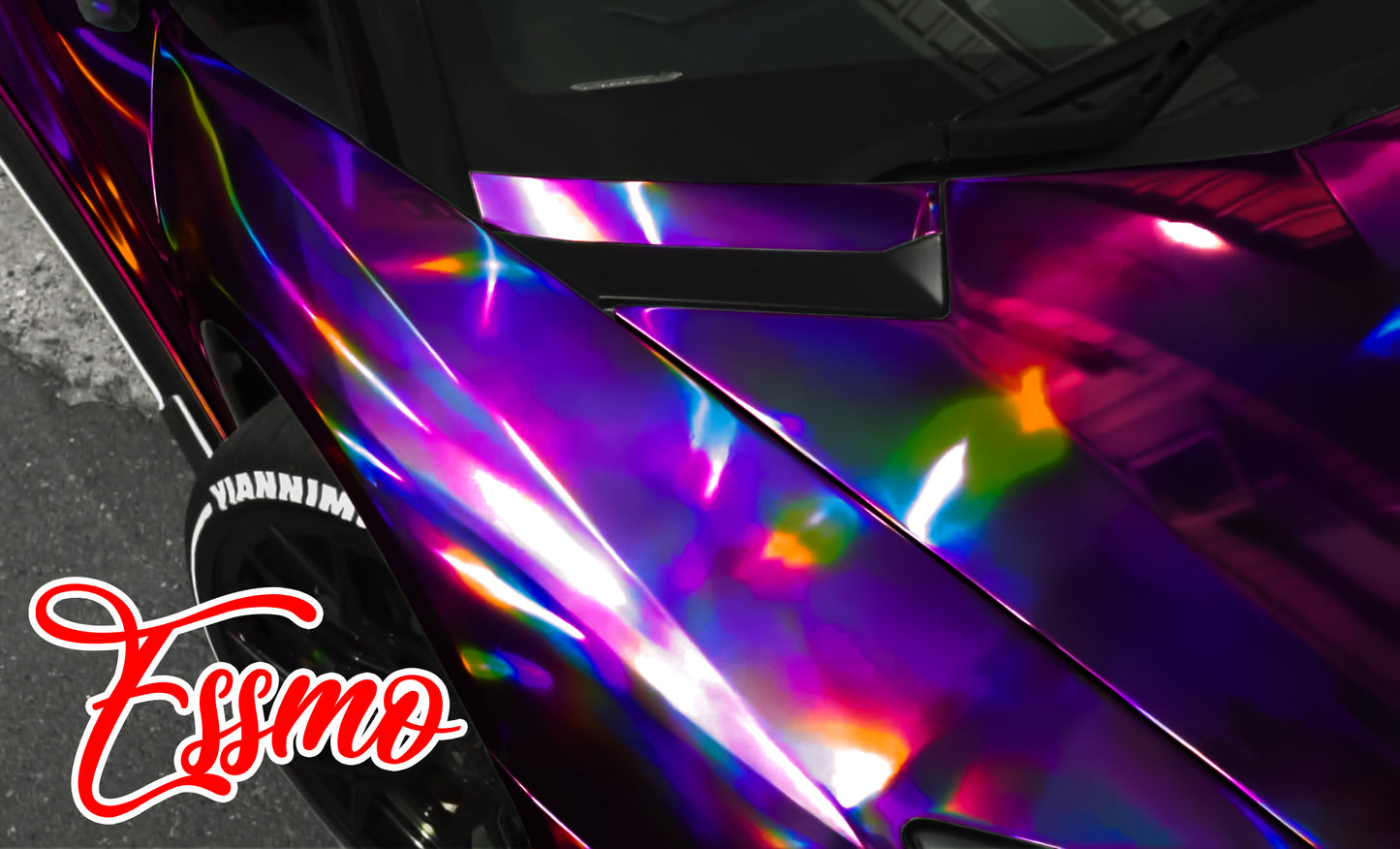 PET Holographic Purple Vinyl Wrap