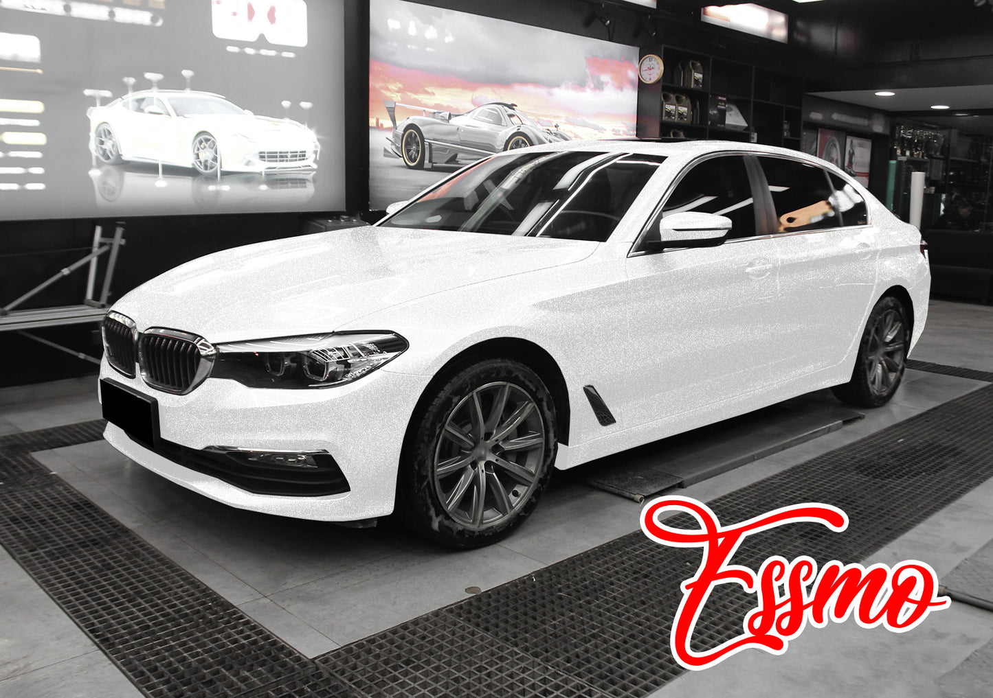Heavy Metal Diamond Gloss Ceramic White Vinyl Wrap