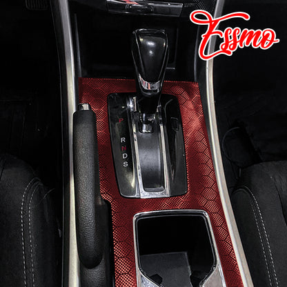 PET Honeycomb Carbon Fiber Satin Dark Red Hex Vinyl Wrap