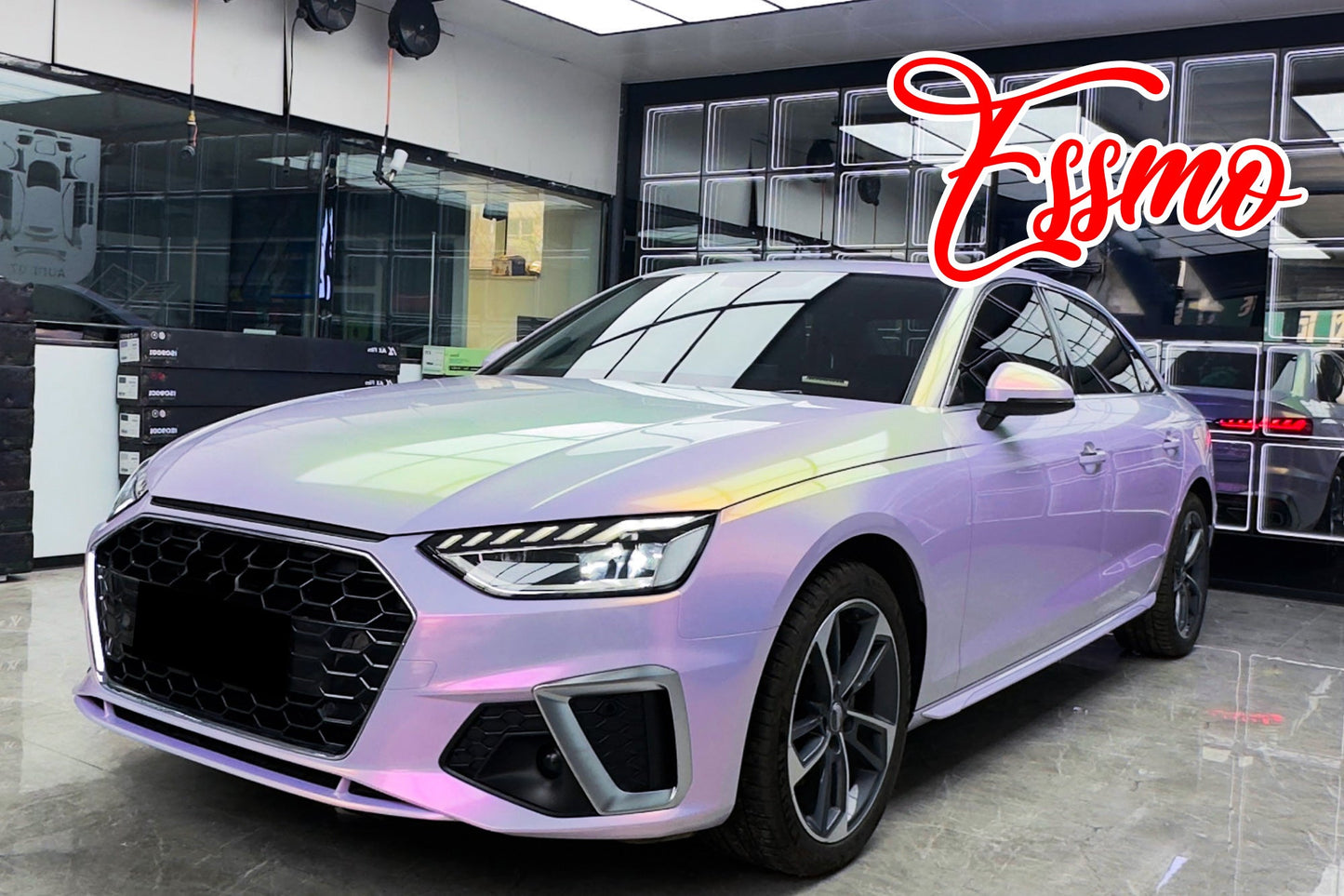 PET Galaxy Dust Gloss Platinum Red Vinyl Wrap