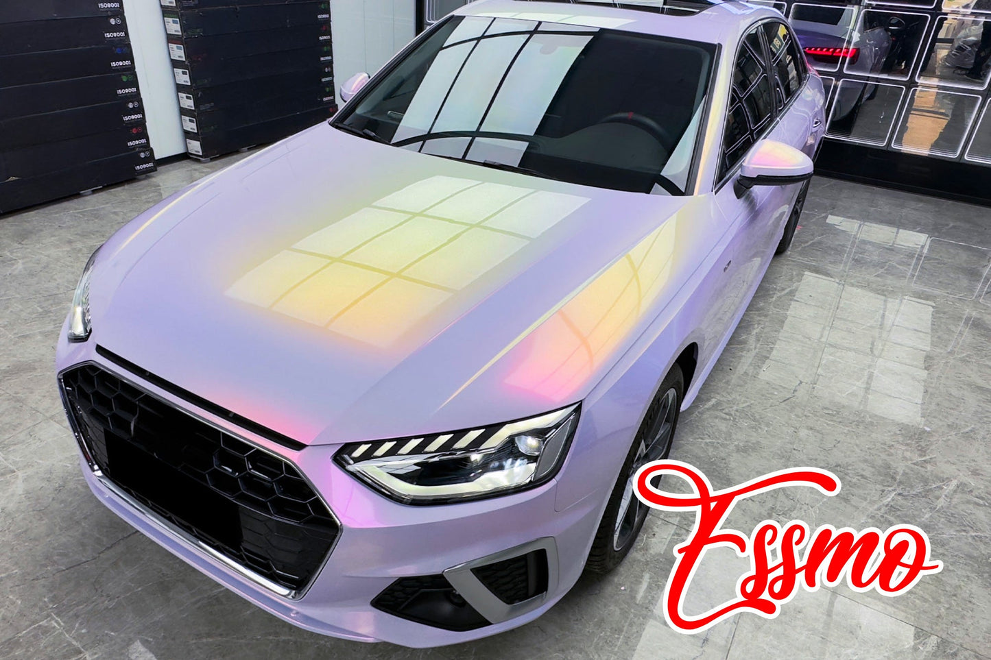PET Galaxy Dust Gloss Platinum Red Vinyl Wrap