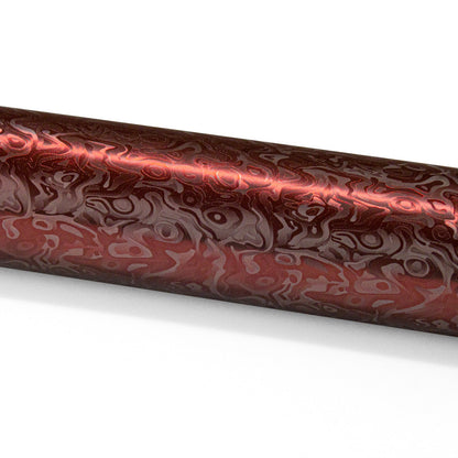 PET Damascus Forged Satin Dark Red Vinyl Wrap