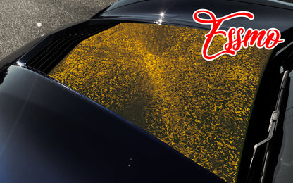PET Damascus Forged Satin Bond Gold Vinyl Wrap