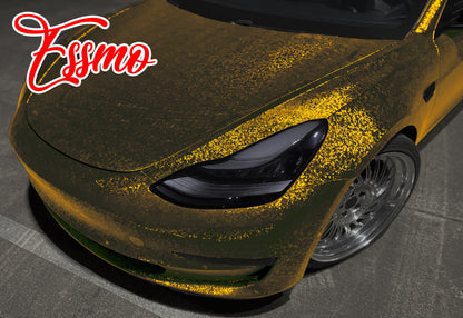 PET Damascus Forged Satin Bond Gold Vinyl Wrap