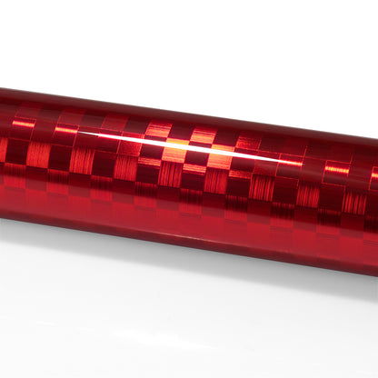 PET Chrome Checker Carbon Fiber Gloss Red Vinyl Wrap