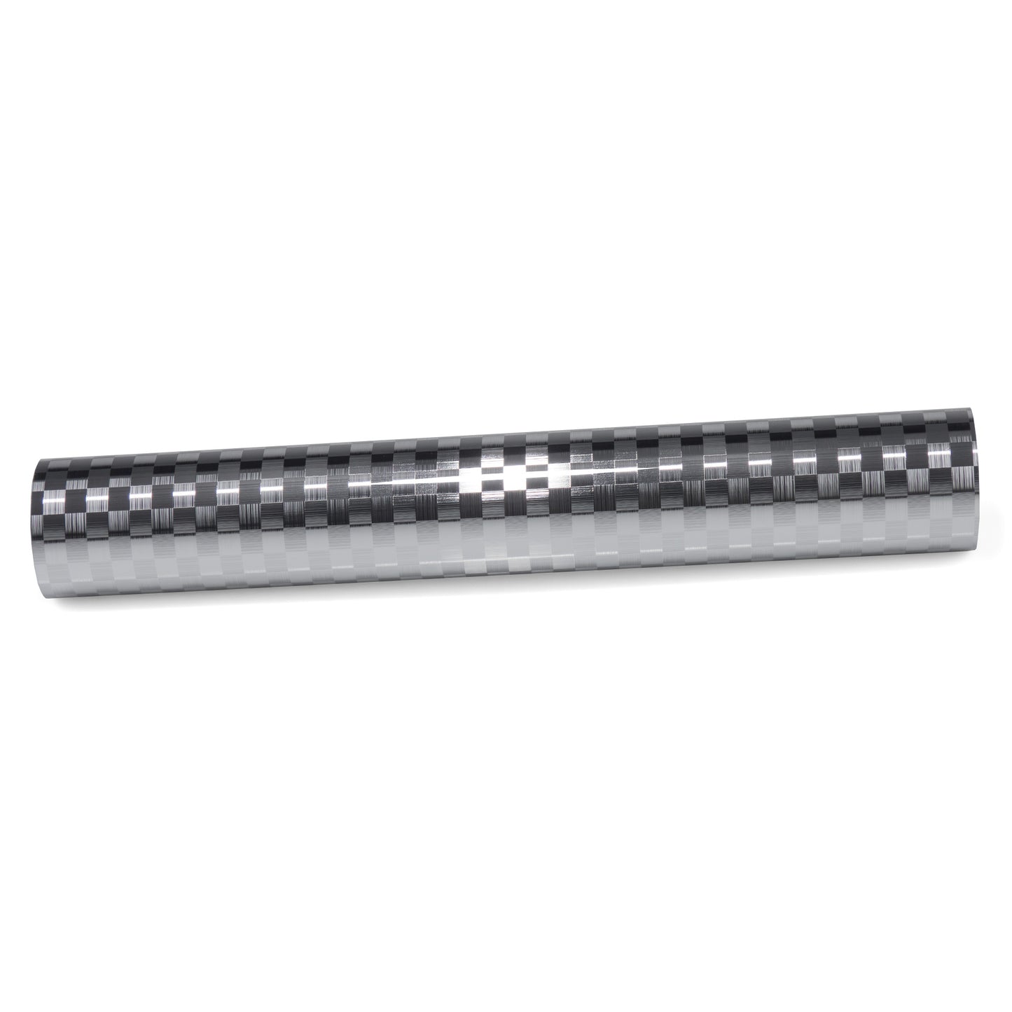PET Chrome Checker Carbon Fiber Gloss Silver Vinyl Wrap