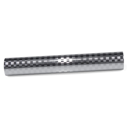 PET Chrome Checker Carbon Fiber Gloss Silver Vinyl Wrap