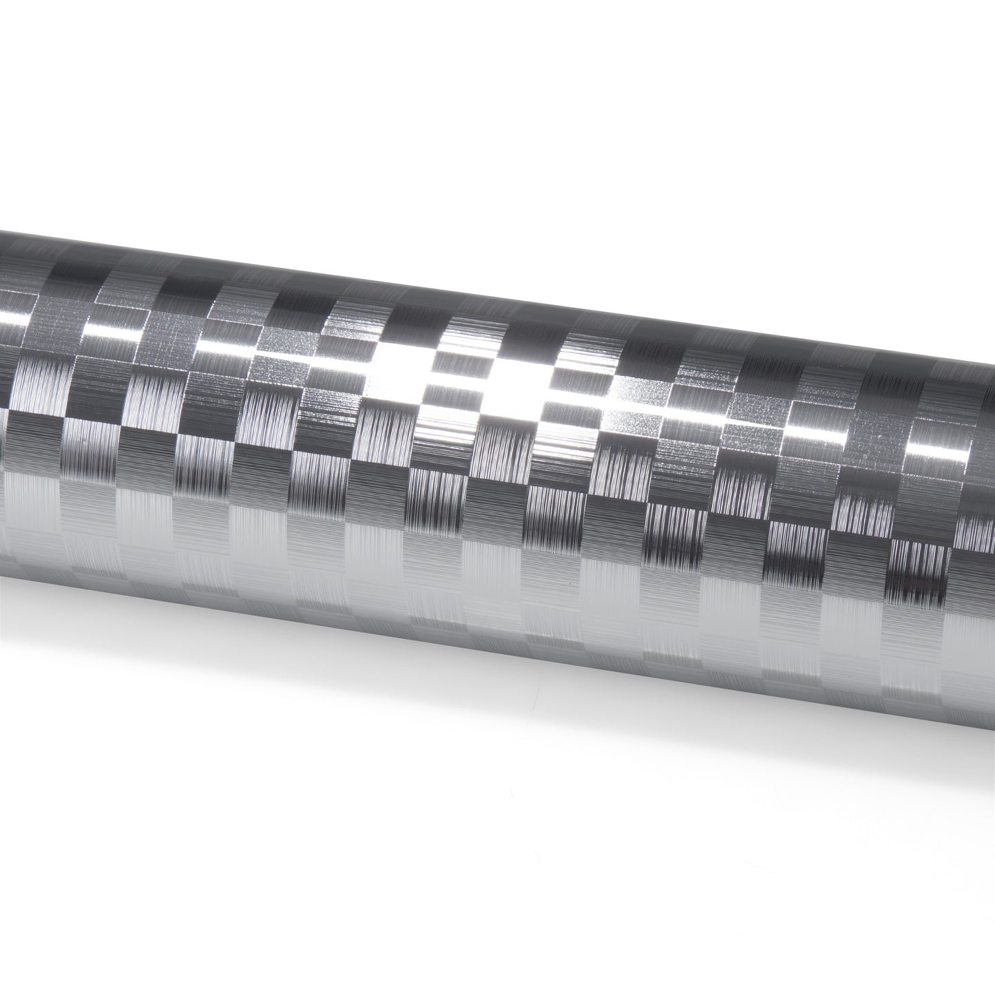 PET Chrome Checker Carbon Fiber Gloss Silver Vinyl Wrap