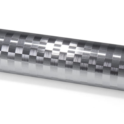 PET Chrome Checker Carbon Fiber Gloss Silver Vinyl Wrap