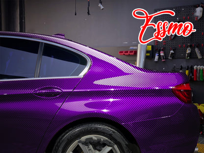 PET Chrome Checker Carbon Fiber Gloss Purple Vinyl Wrap