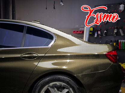 PET Chrome Checker Carbon Fiber Gloss Gray Vinyl Wrap