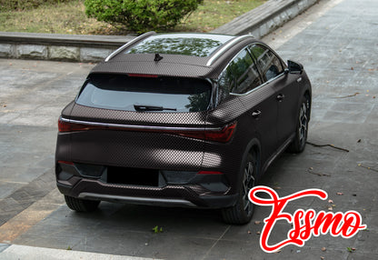 PET Chrome Checker Carbon Fiber Satin Gray Vinyl Wrap