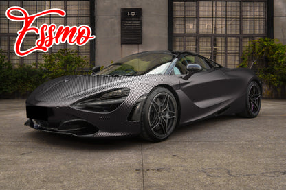 PET Chrome Checker Carbon Fiber Satin Gray Vinyl Wrap