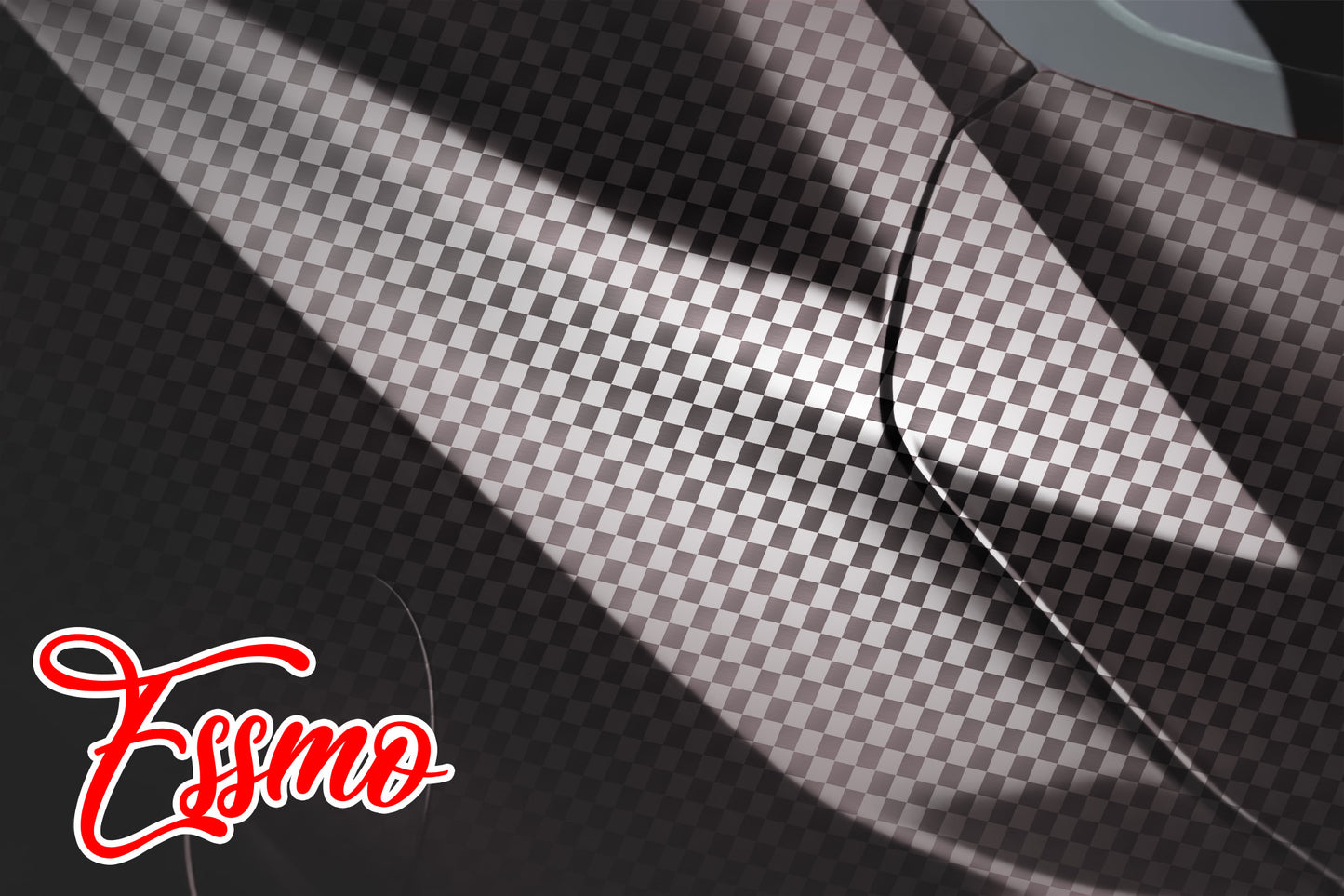 PET Chrome Checker Carbon Fiber Satin Gray Vinyl Wrap
