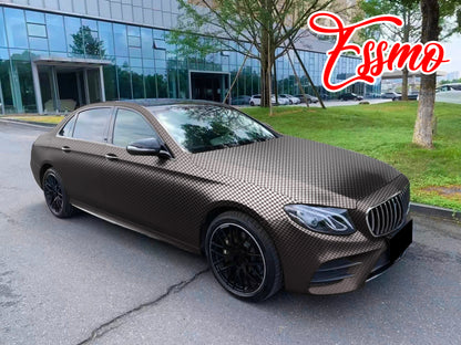 PET Chrome Checker Carbon Fiber Satin Gray Vinyl Wrap