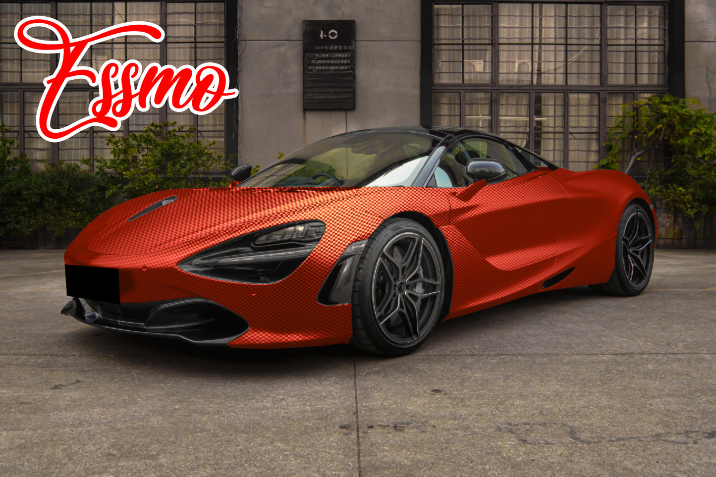 PET Chrome Checker Carbon Fiber Satin Red Vinyl Wrap