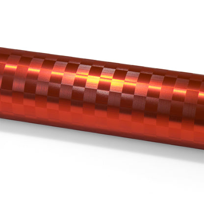 PET Chrome Checker Carbon Fiber Satin Red Vinyl Wrap