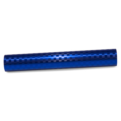 PET Chrome Checker Carbon Fiber Satin Blue Vinyl Wrap