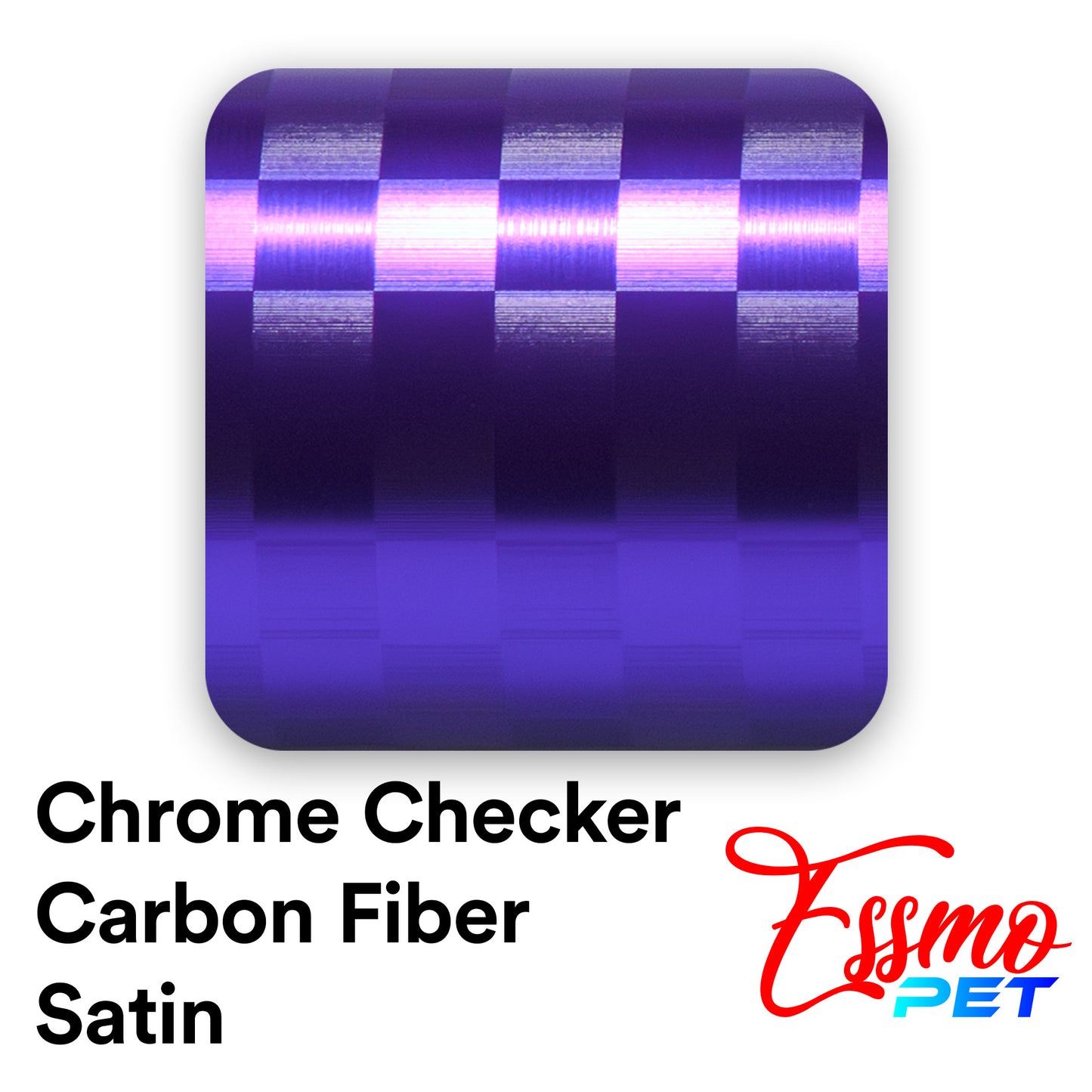PET Chrome Checker Carbon Fiber Satin Purple Vinyl Wrap