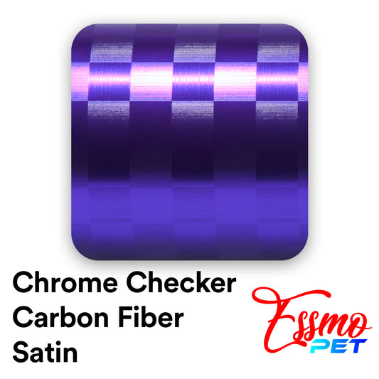 PET Chrome Checker Carbon Fiber Satin Purple Vinyl Wrap