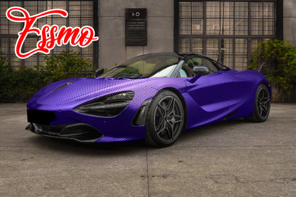 PET Chrome Checker Carbon Fiber Satin Purple Vinyl Wrap
