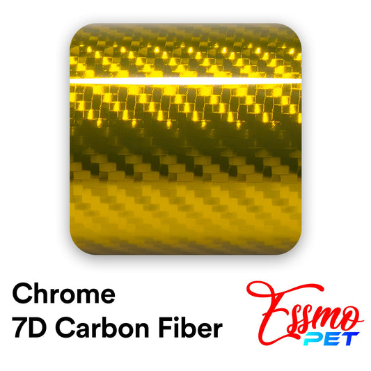 PET Chrome 7D Carbon Fiber Gold Vinyl Wrap