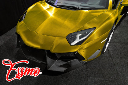 PET Chrome 7D Carbon Fiber Gold Vinyl Wrap
