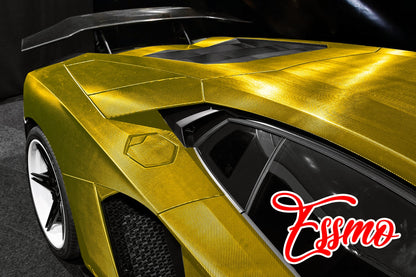 PET Chrome 7D Carbon Fiber Gold Vinyl Wrap