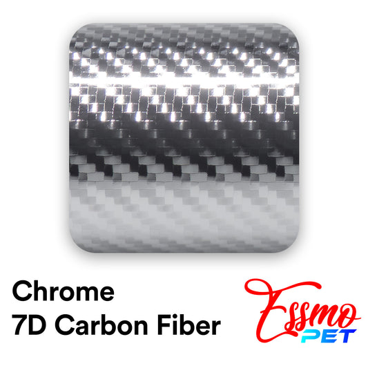 PET Chrome 7D Carbon Fiber Silver Vinyl Wrap