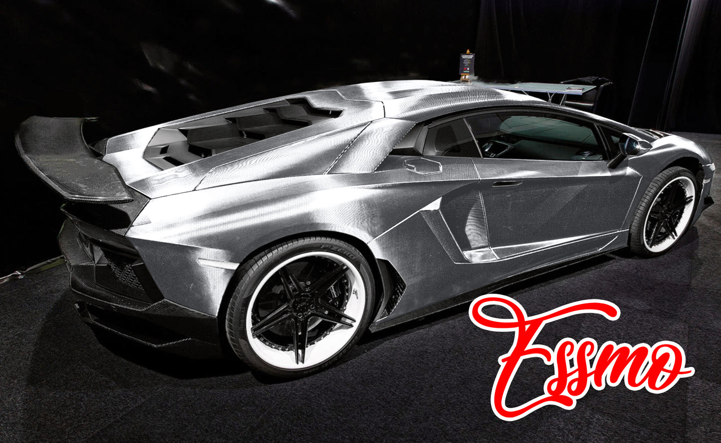 PET Chrome 7D Carbon Fiber Silver Vinyl Wrap