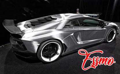 PET Chrome 7D Carbon Fiber Silver Vinyl Wrap