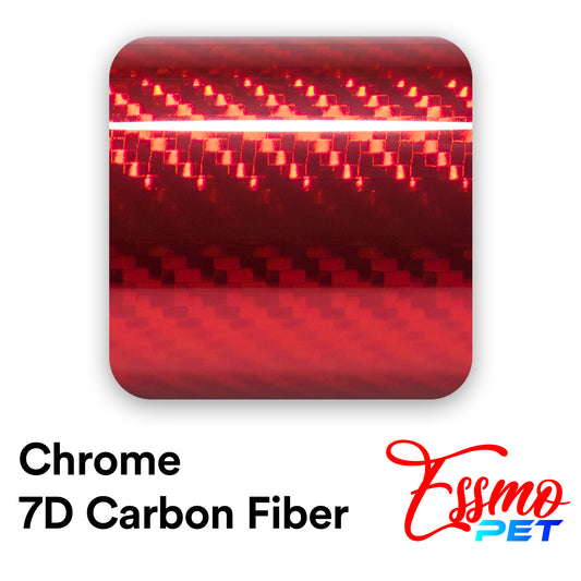 PET Chrome 7D Carbon Fiber Red Vinyl Wrap