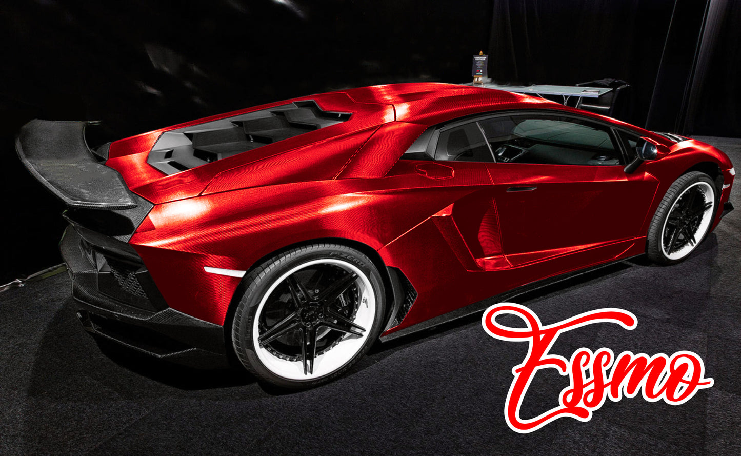 PET Chrome 7D Carbon Fiber Red Vinyl Wrap