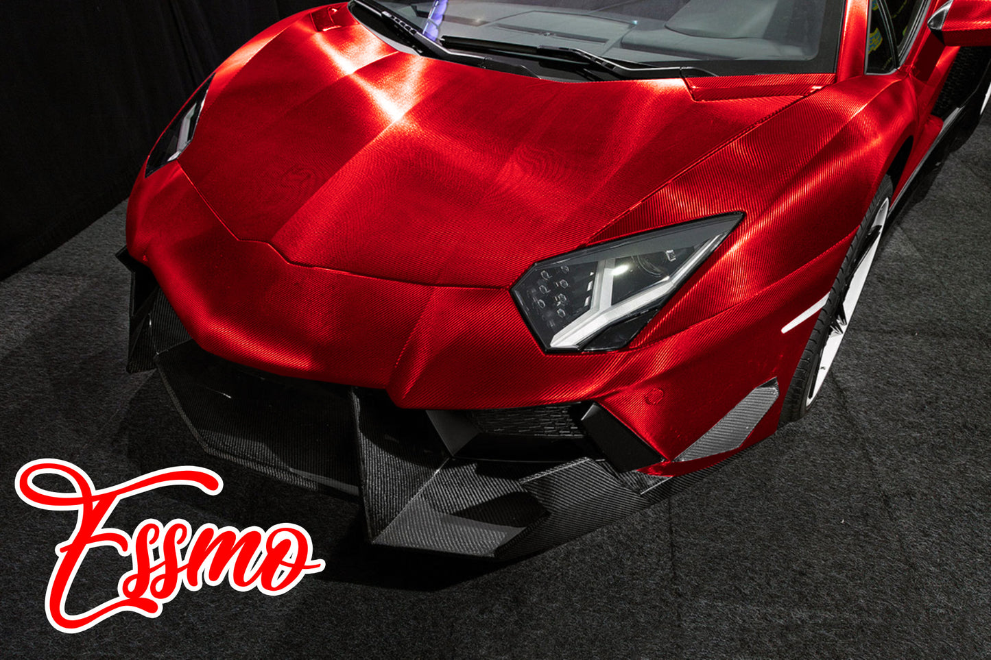 PET Chrome 7D Carbon Fiber Red Vinyl Wrap