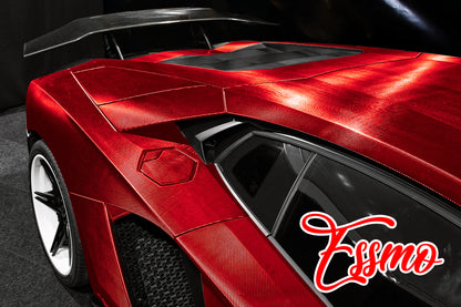 PET Chrome 7D Carbon Fiber Red Vinyl Wrap