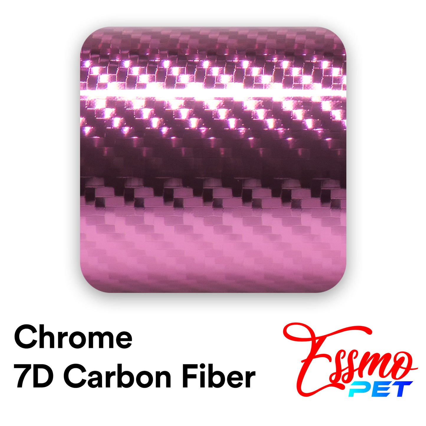 PET Chrome 7D Carbon Fiber Pink Vinyl Wrap