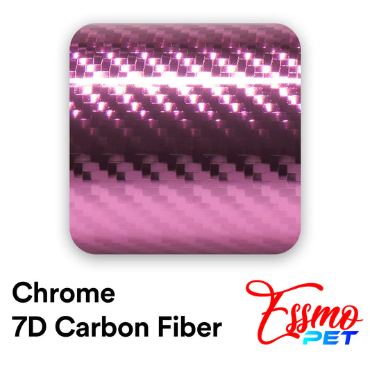 PET Chrome 7D Carbon Fiber Pink Vinyl Wrap
