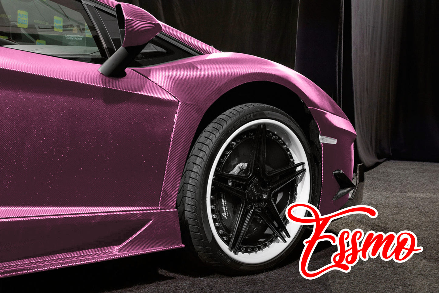 PET Chrome 7D Carbon Fiber Pink Vinyl Wrap