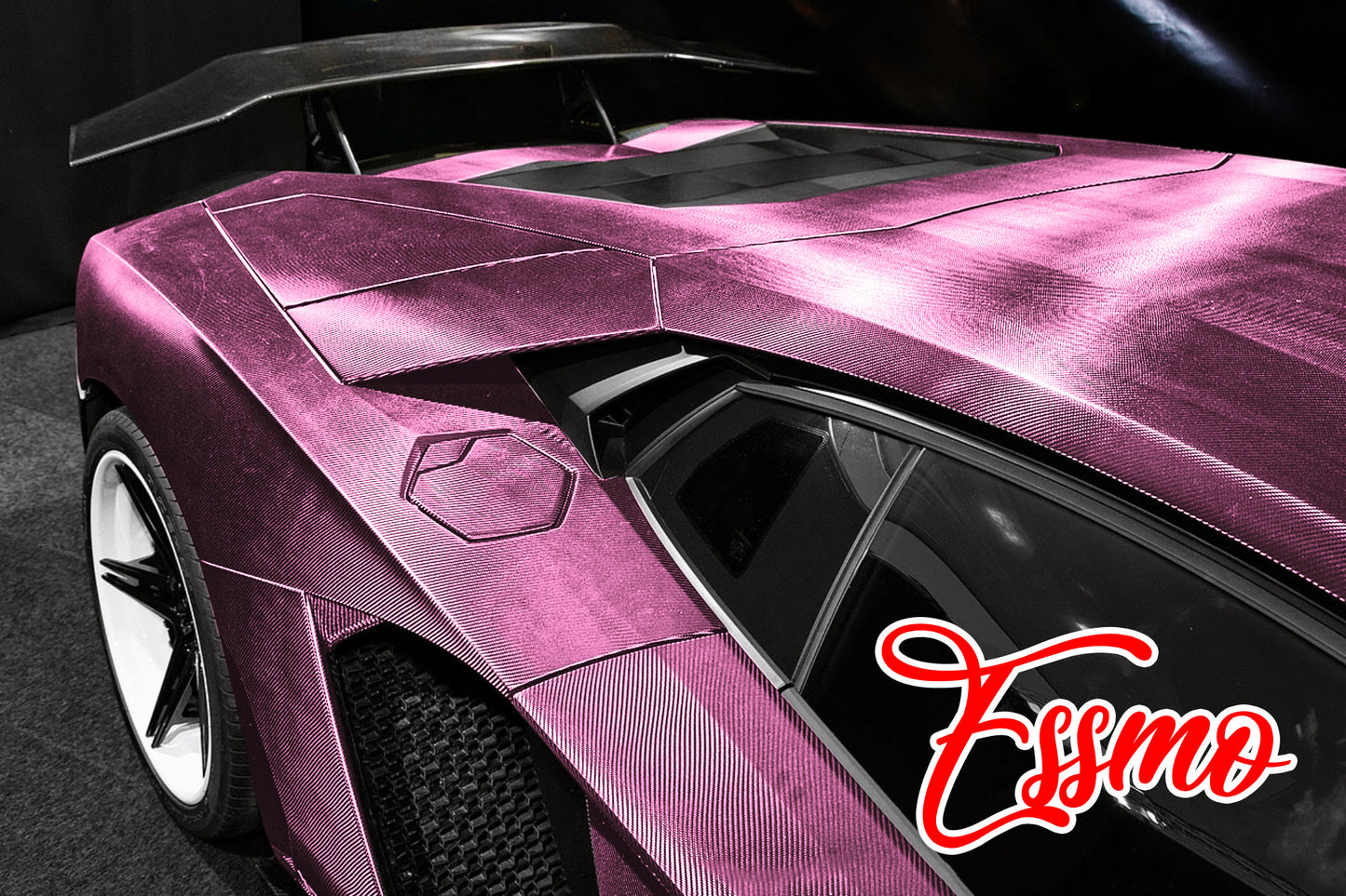 PET Chrome 7D Carbon Fiber Pink Vinyl Wrap